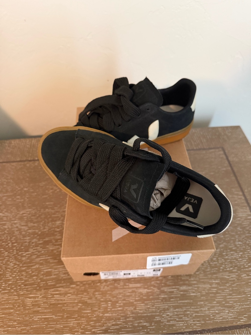 Veja Black Campo Suede Pierre Sneakers - Picture 3 of 6